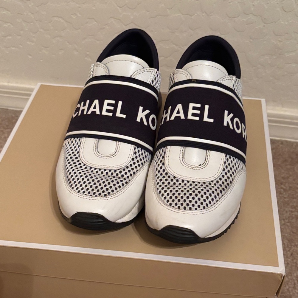 Michael Kors Kids Black and White Mesh Sneakers